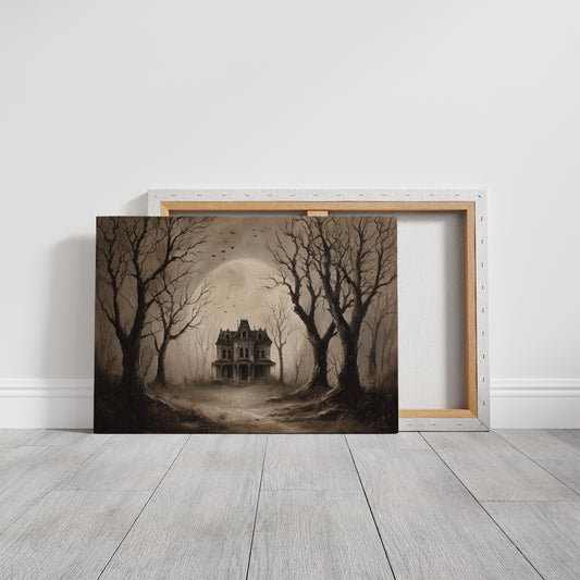 Forgotten Manor Among Barren Trees