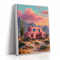 Pink Adobe Catches Desert Fire