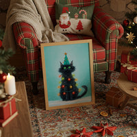 Black Cat Becomes Christmas Magic
