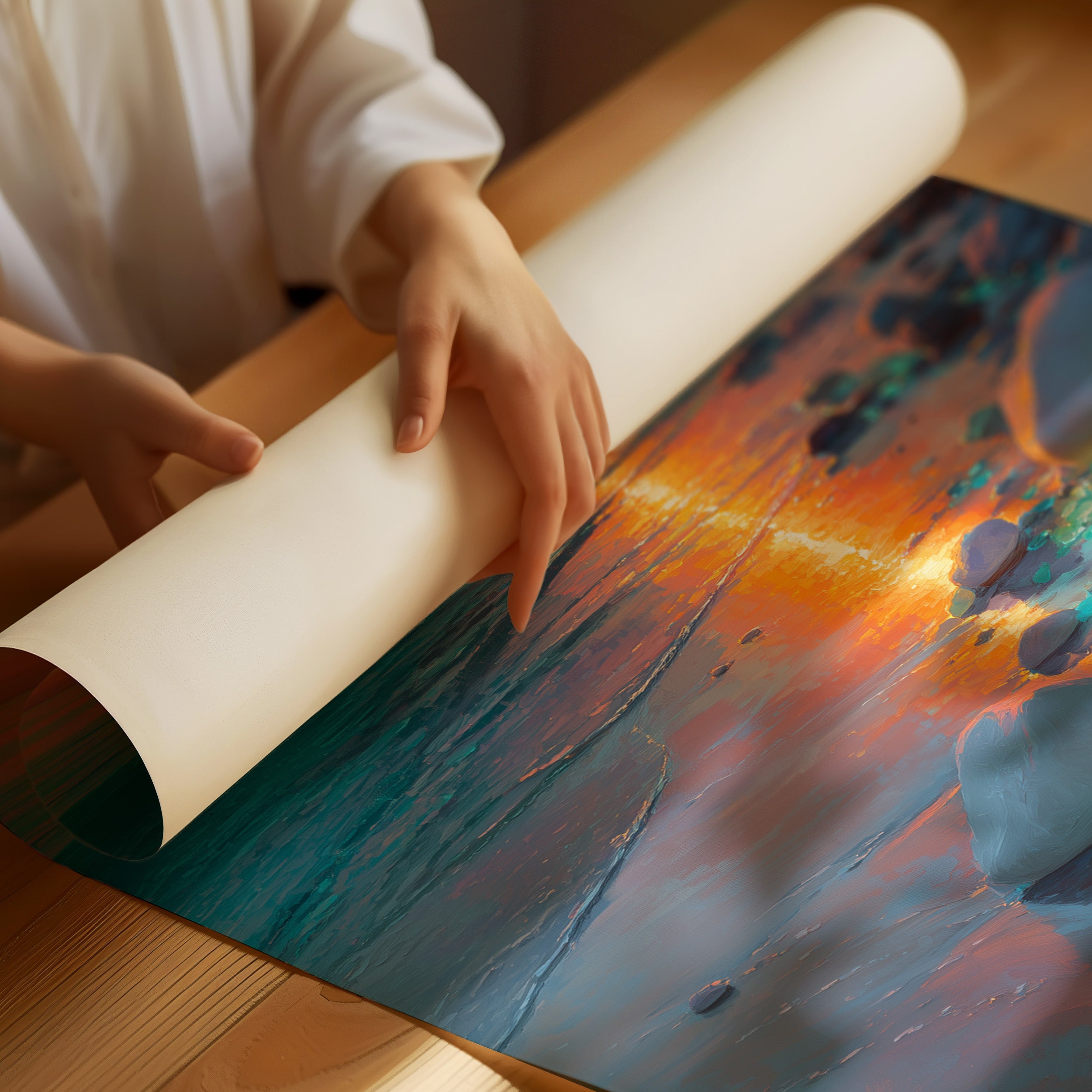 Turquoise Stones Catch Sunset's Fire