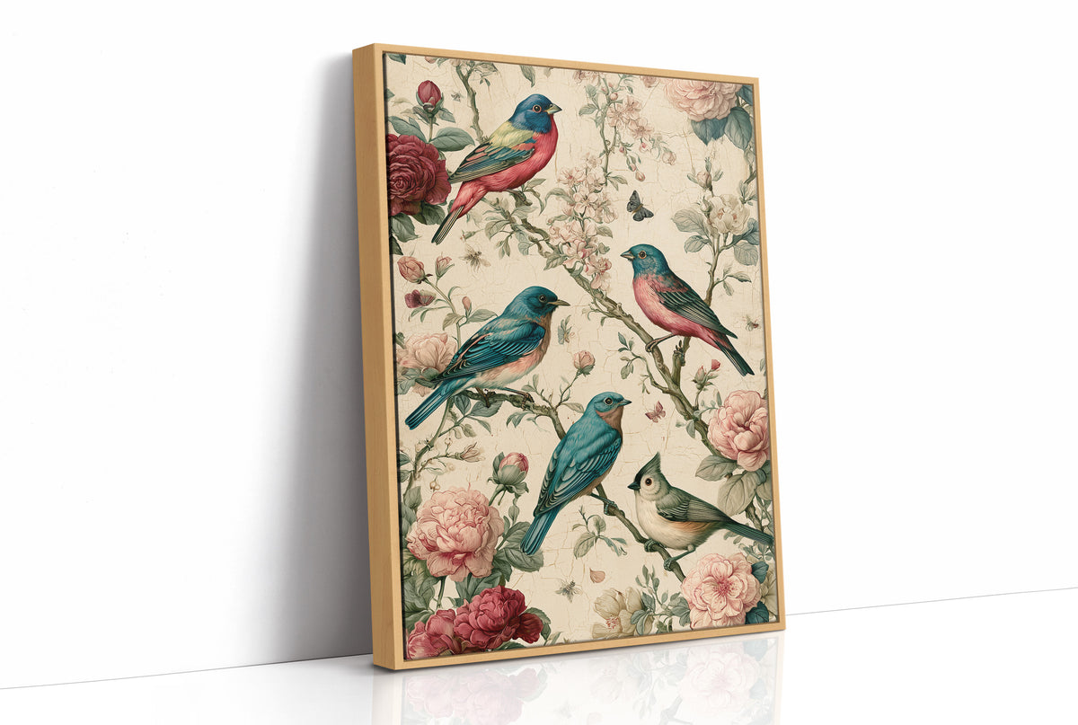 Songbirds and Roses — Vintage Chinoiserie Bird Print