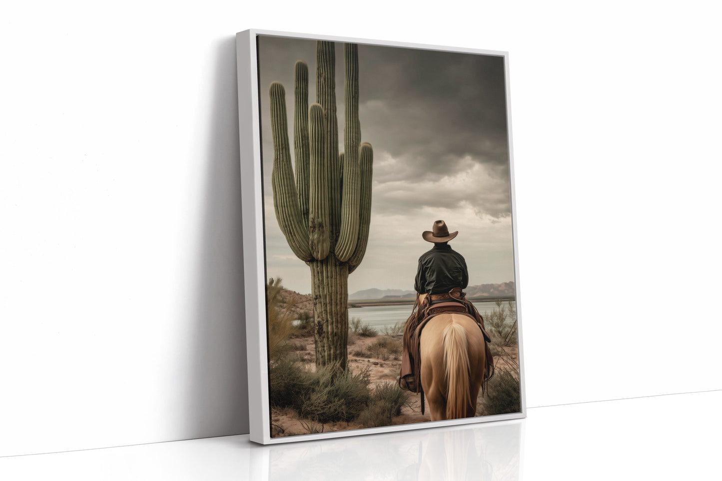 Saguaro Stands Watch At Sunset