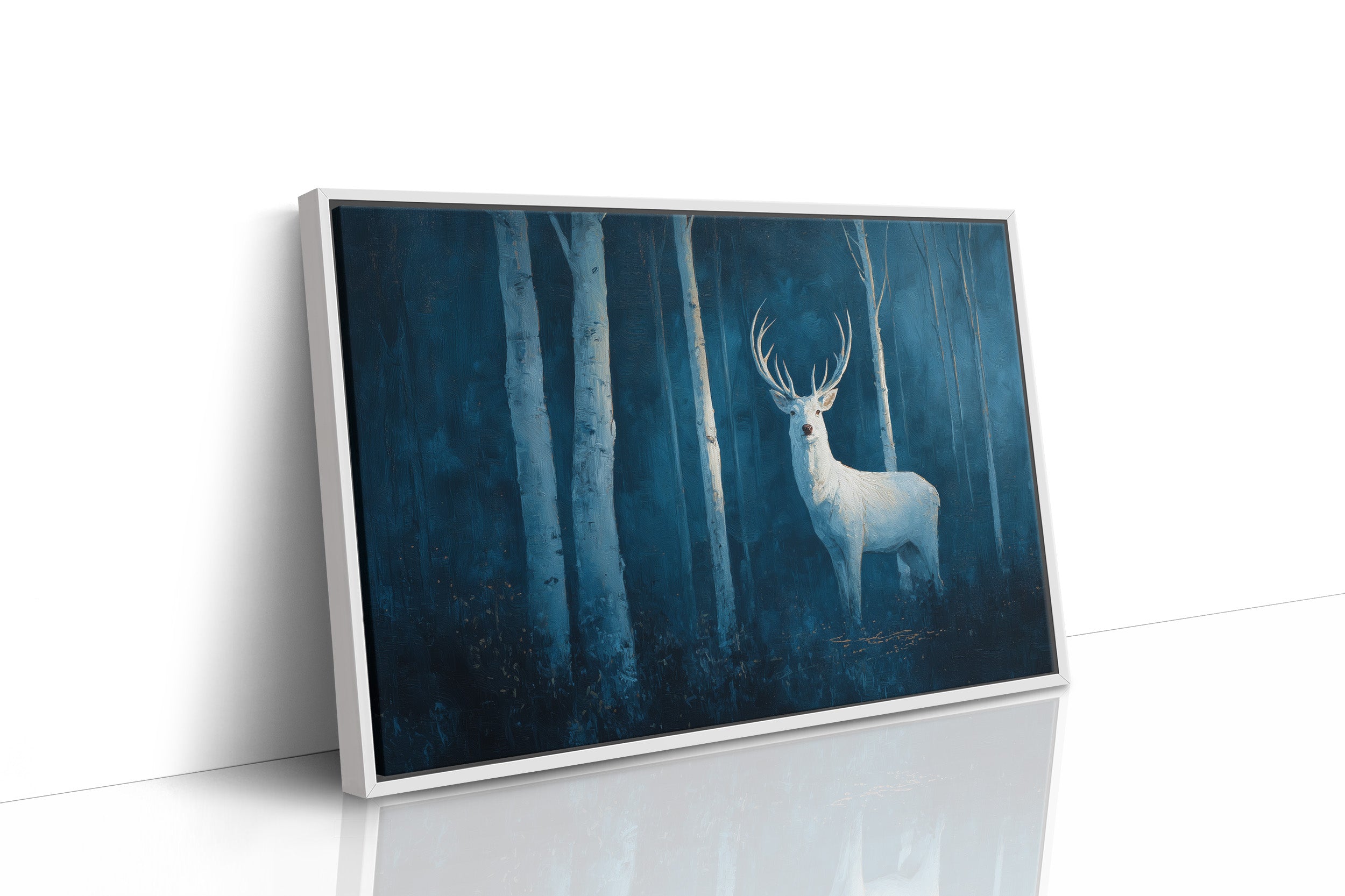 Frost Stag In Midnight Forest