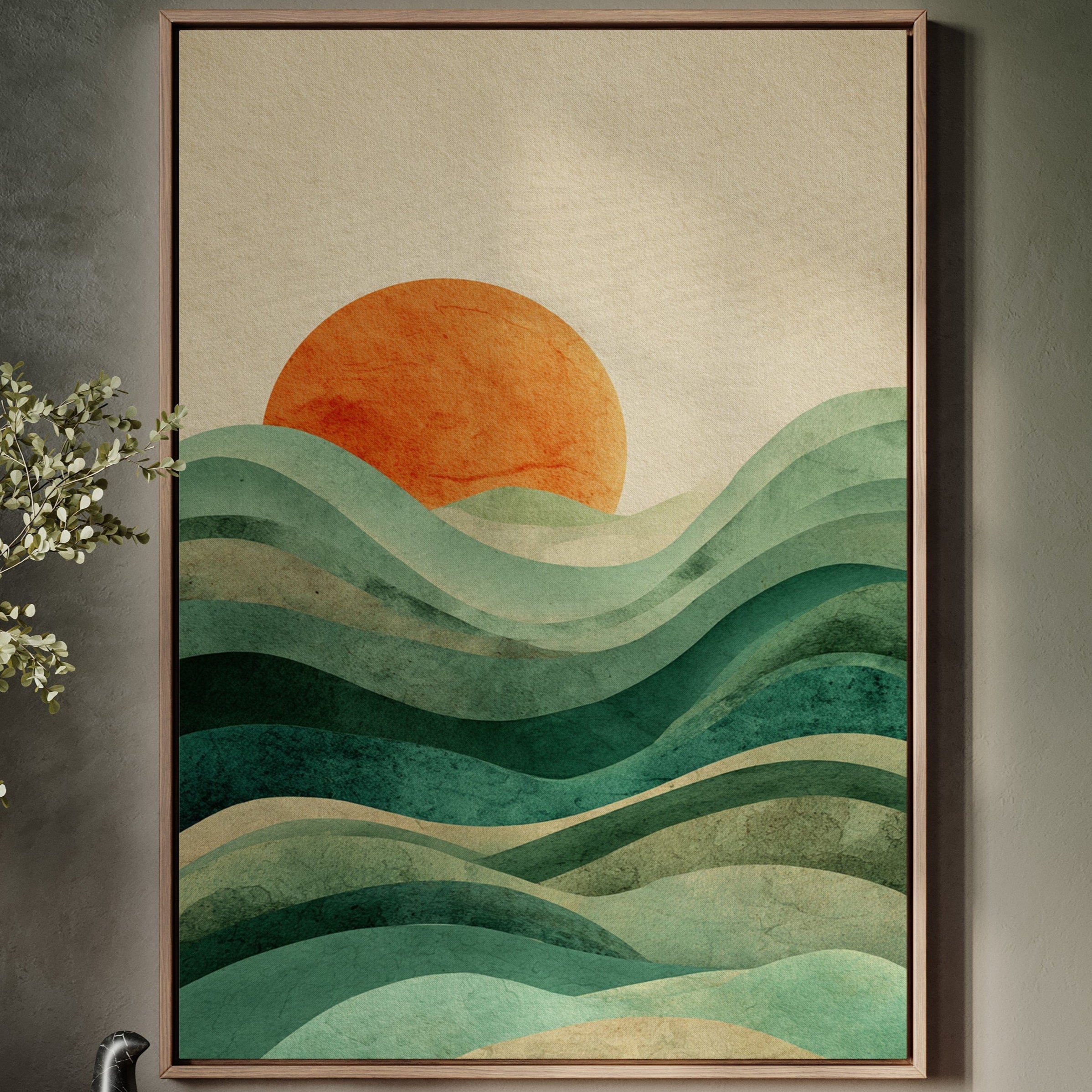 Waves Cradle the Setting Sun