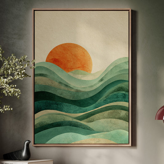 Waves Cradle the Setting Sun