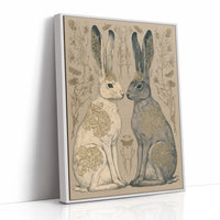 Mirrored Hares In Gold Filigree
