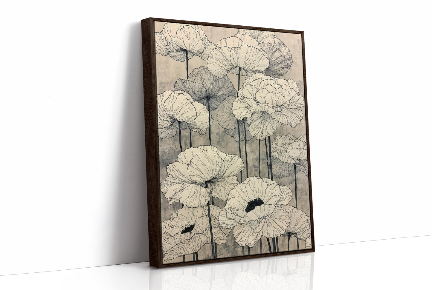 Faded Poppies on Parchment