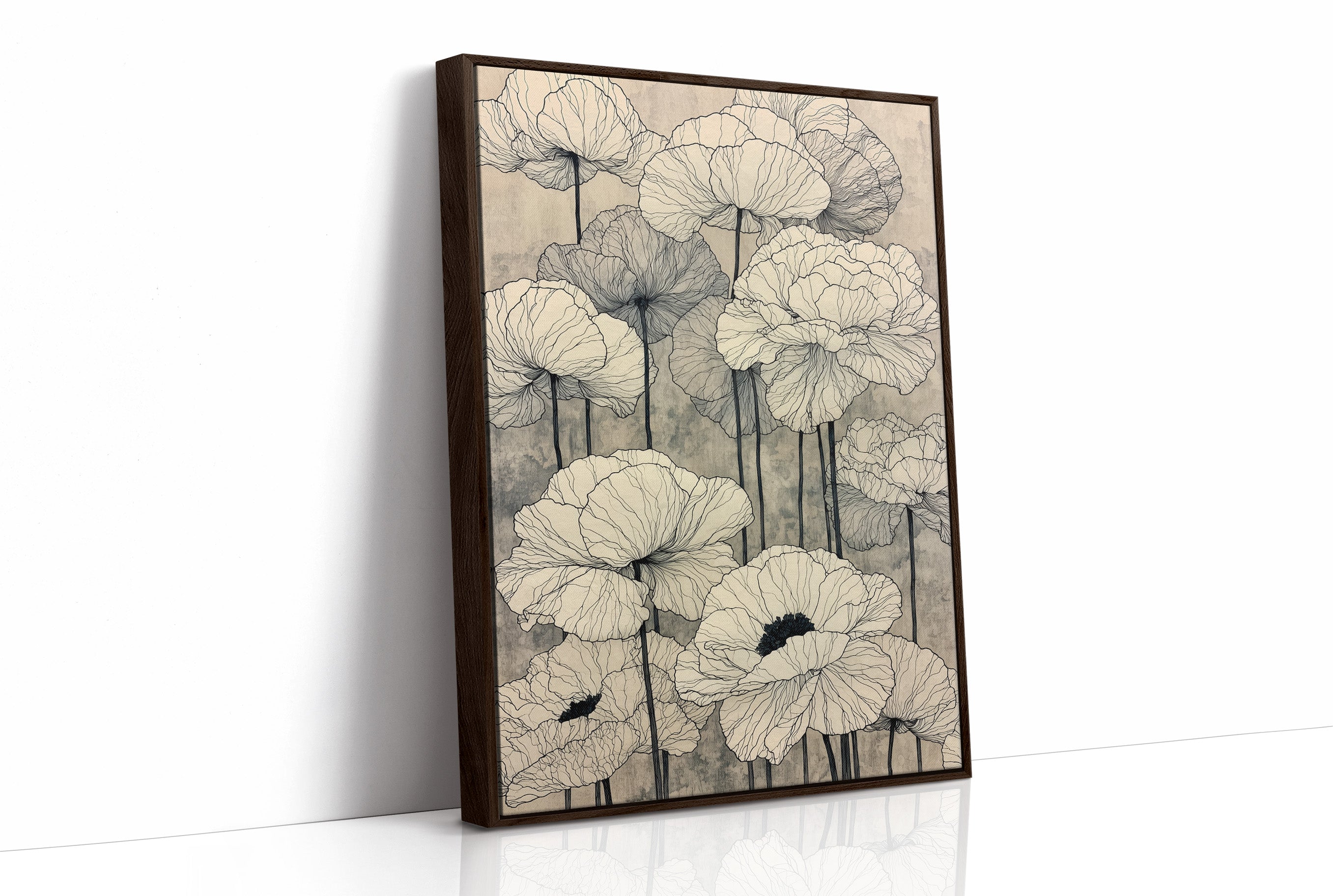 Faded Poppies on Parchment