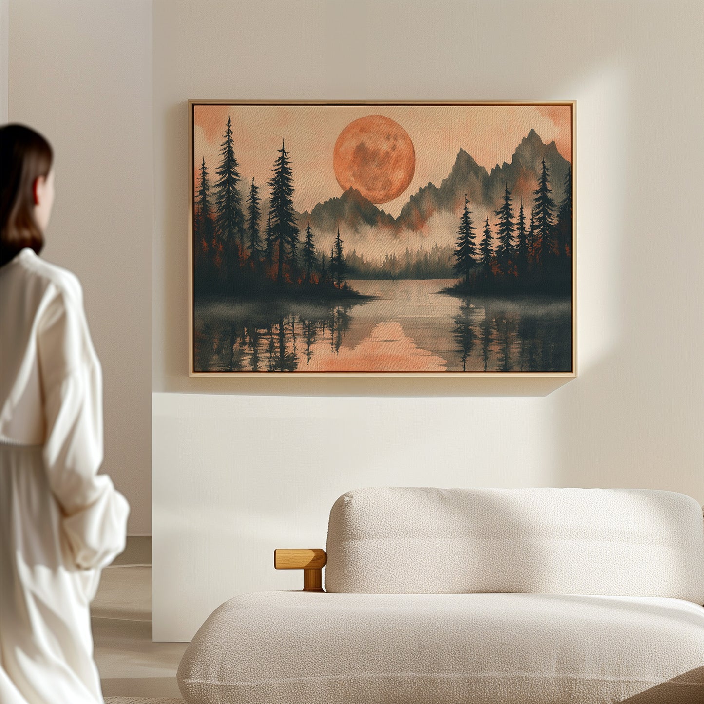 Copper Moon Bathes Mountain Lake