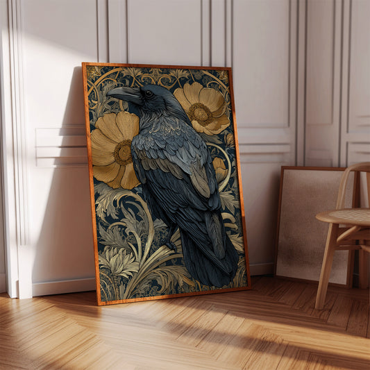 A Raven Among Golden Blooms
