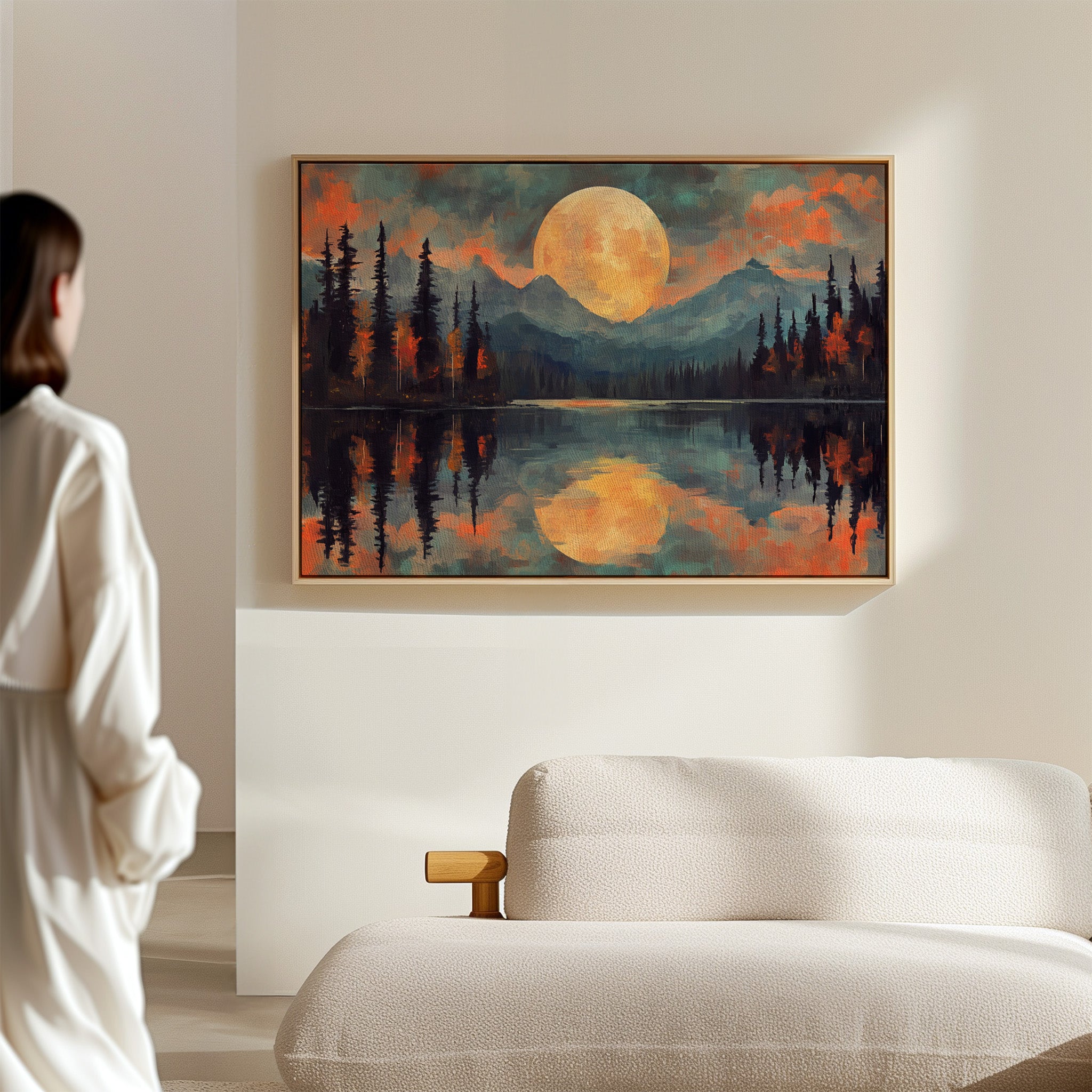 Moonlit Lake Mirrors Mountain Dreams