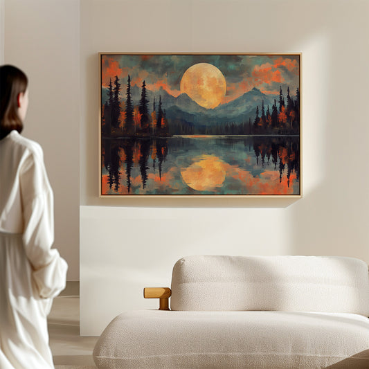 Moonlit Lake Mirrors Mountain Dreams