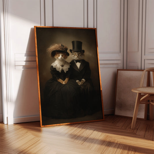 Feline Elegance in Vintage Attire