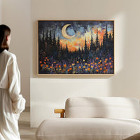 Moonlit Meadow Catches Fire Above