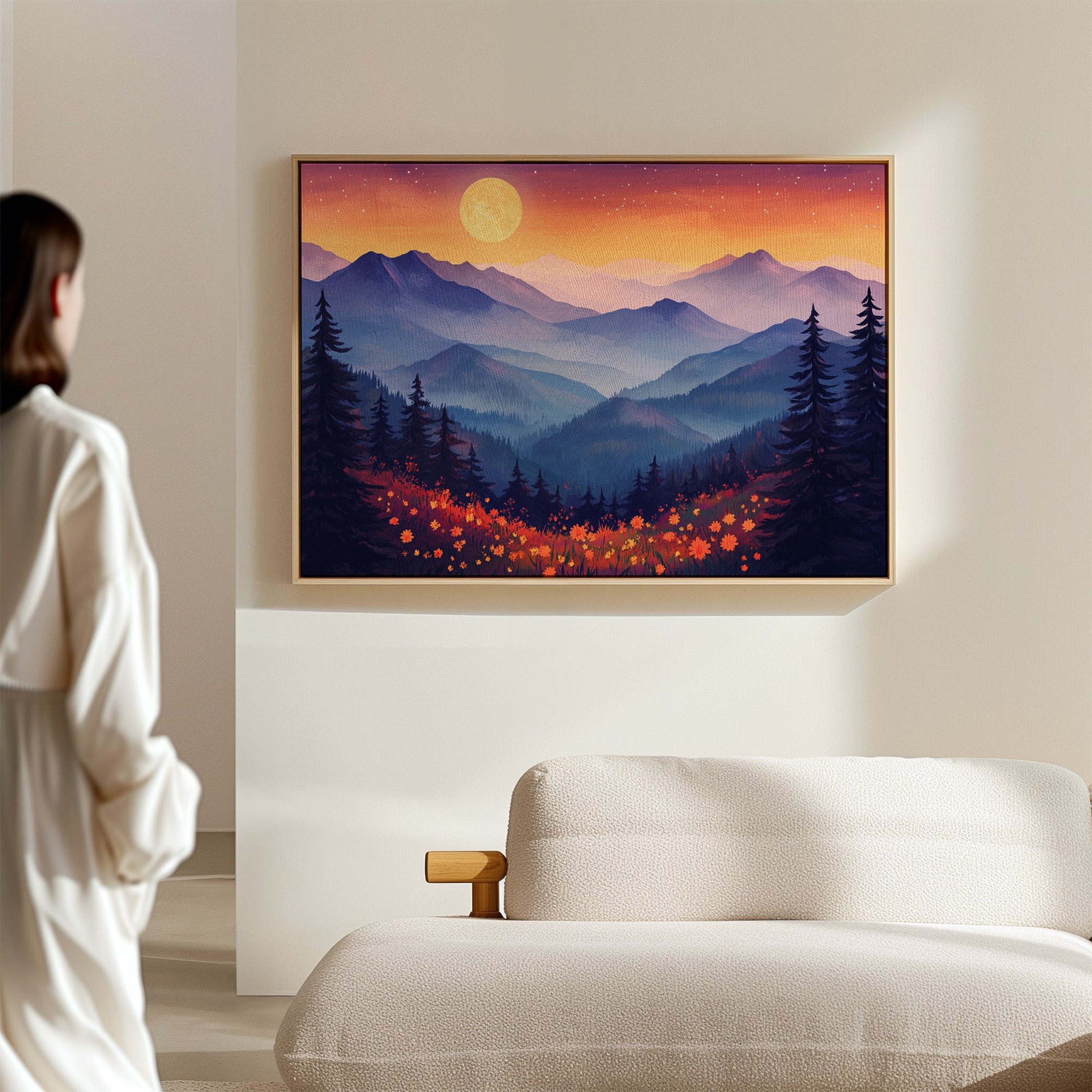 Moonlit Meadows Paint Mountain Dreams