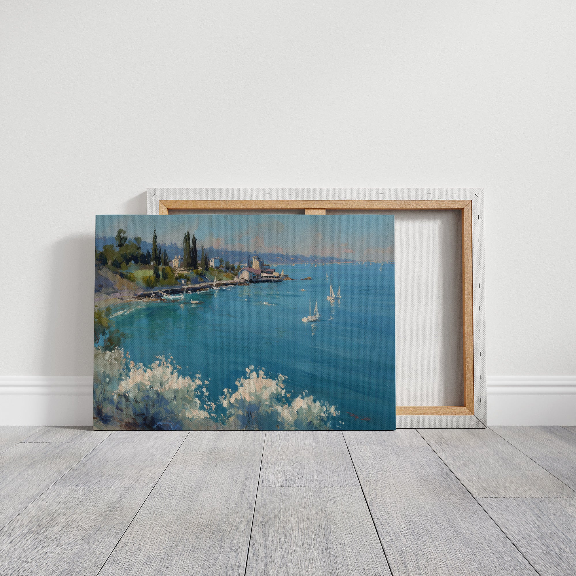 Mediterranean Sailboats on Turquoise Shores