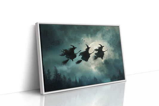 Broomsticks Against a Silver Sky