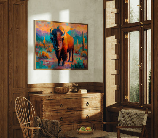 Sunset Bison Claims Desert Thunder