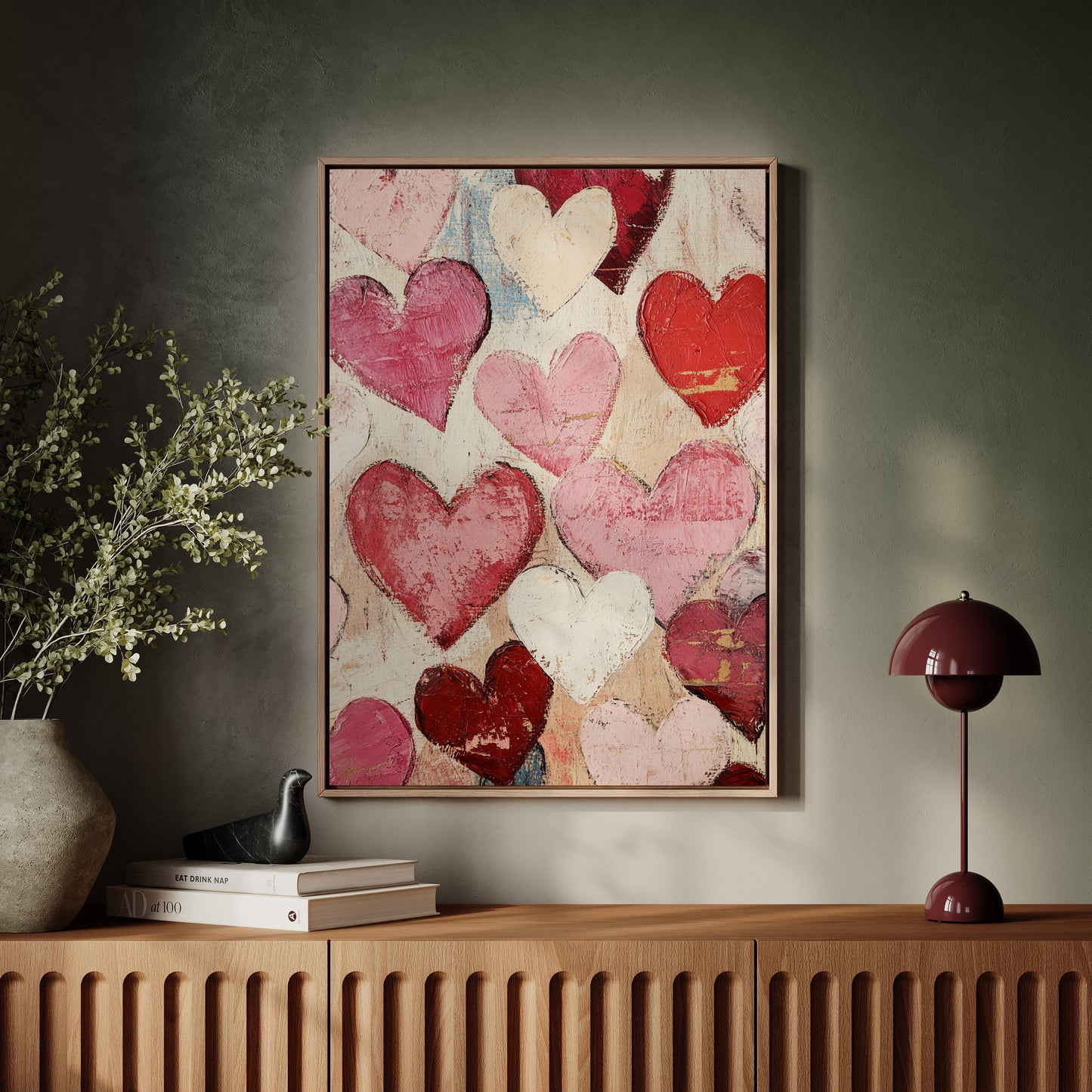 Textured Love – Romantic Heart Wall Art, Abstract Valentine’s Day Decor