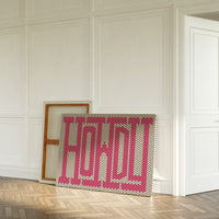 Howdy Pink Mosaic Western Greeting