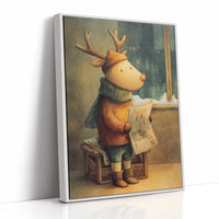 Winter Headlines: A Reindeer's Morning Ritual