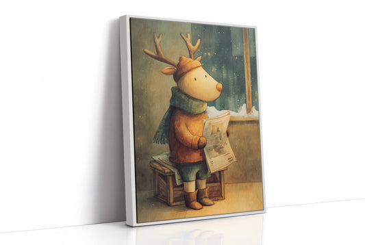 Winter Headlines: A Reindeer's Morning Ritual