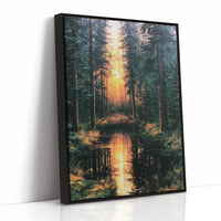 Into the Blaze: Shadowed Forest at Sunset