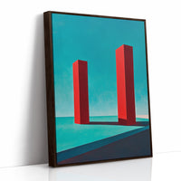 Red Pillars Against Turquoise Sky