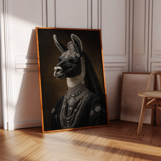 Regal Llama in Opulent Attire