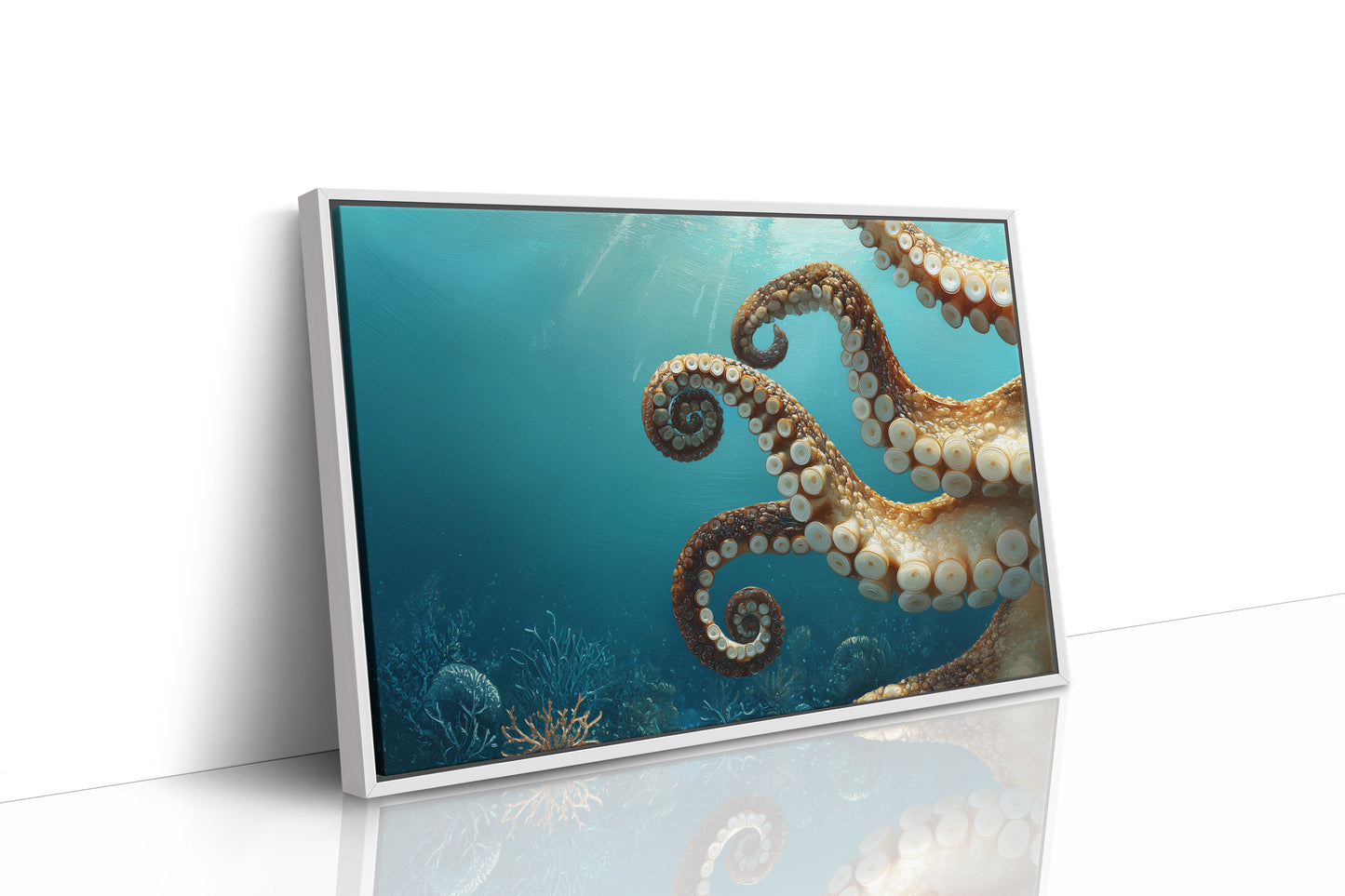 Tentacles Dance In Turquoise Depths