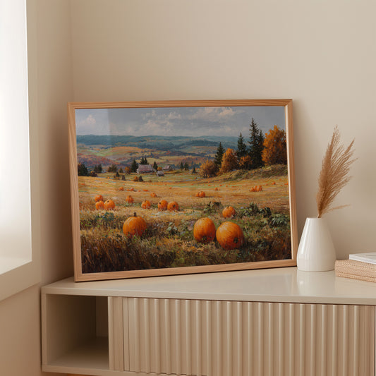 Pumpkins Rest In Rolling Hills