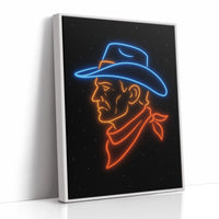 Neon Cowboy in the Starry Night