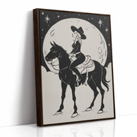 Moonlit Cowgirl Rides Among Stars