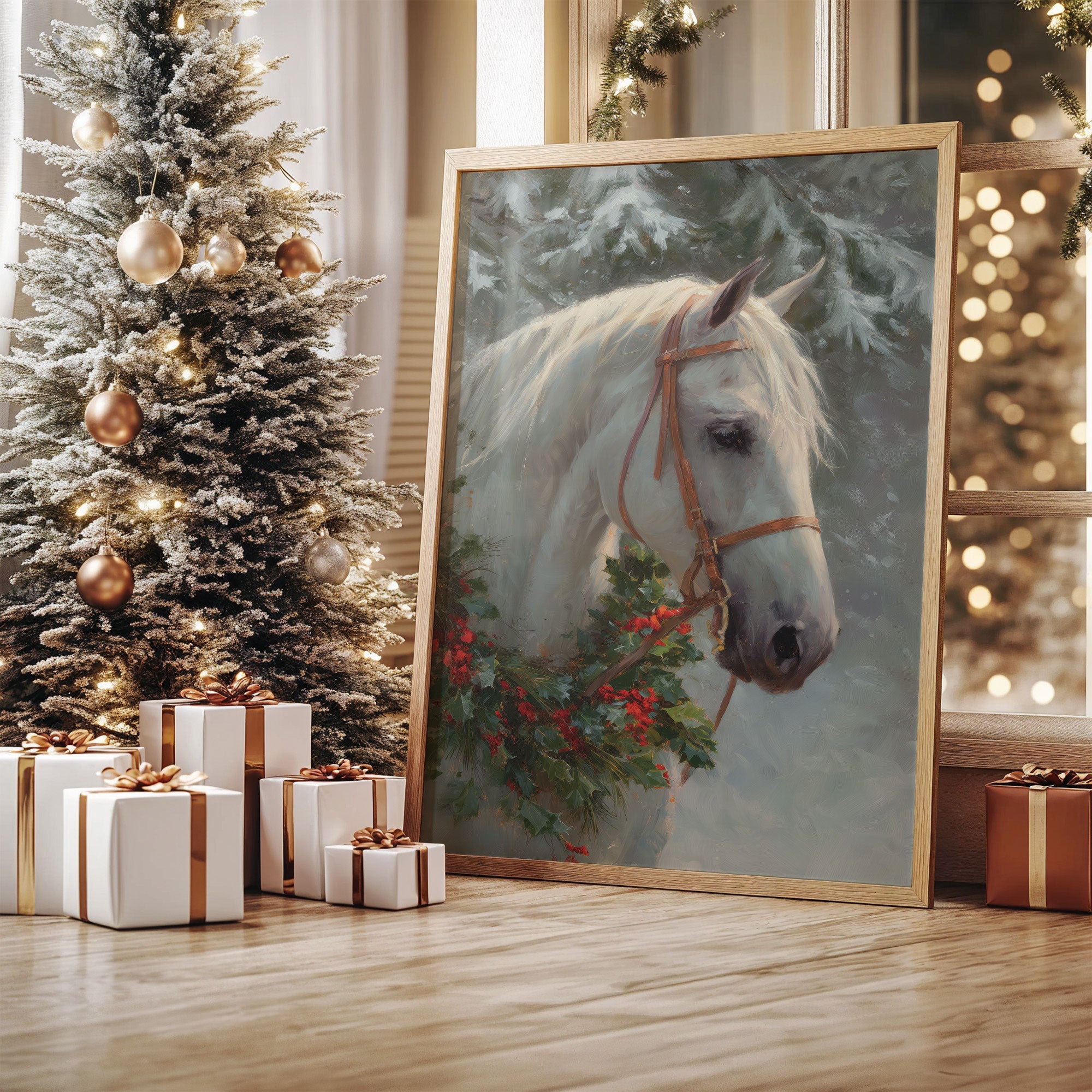 Winter's Grace Adorns Noble Steed