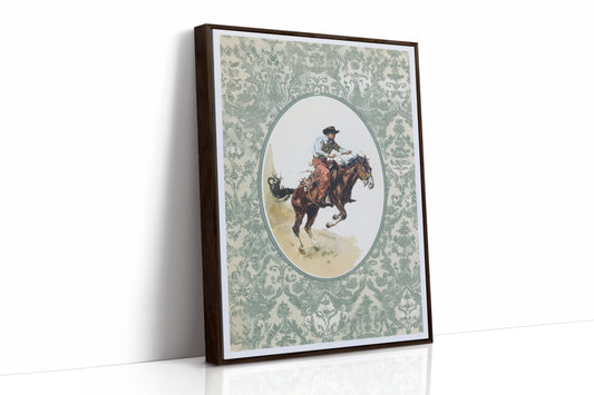 Sage Damask Frames Wild Bronco