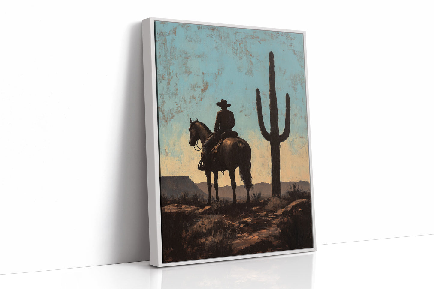 Rider and Saguaro at Dusk