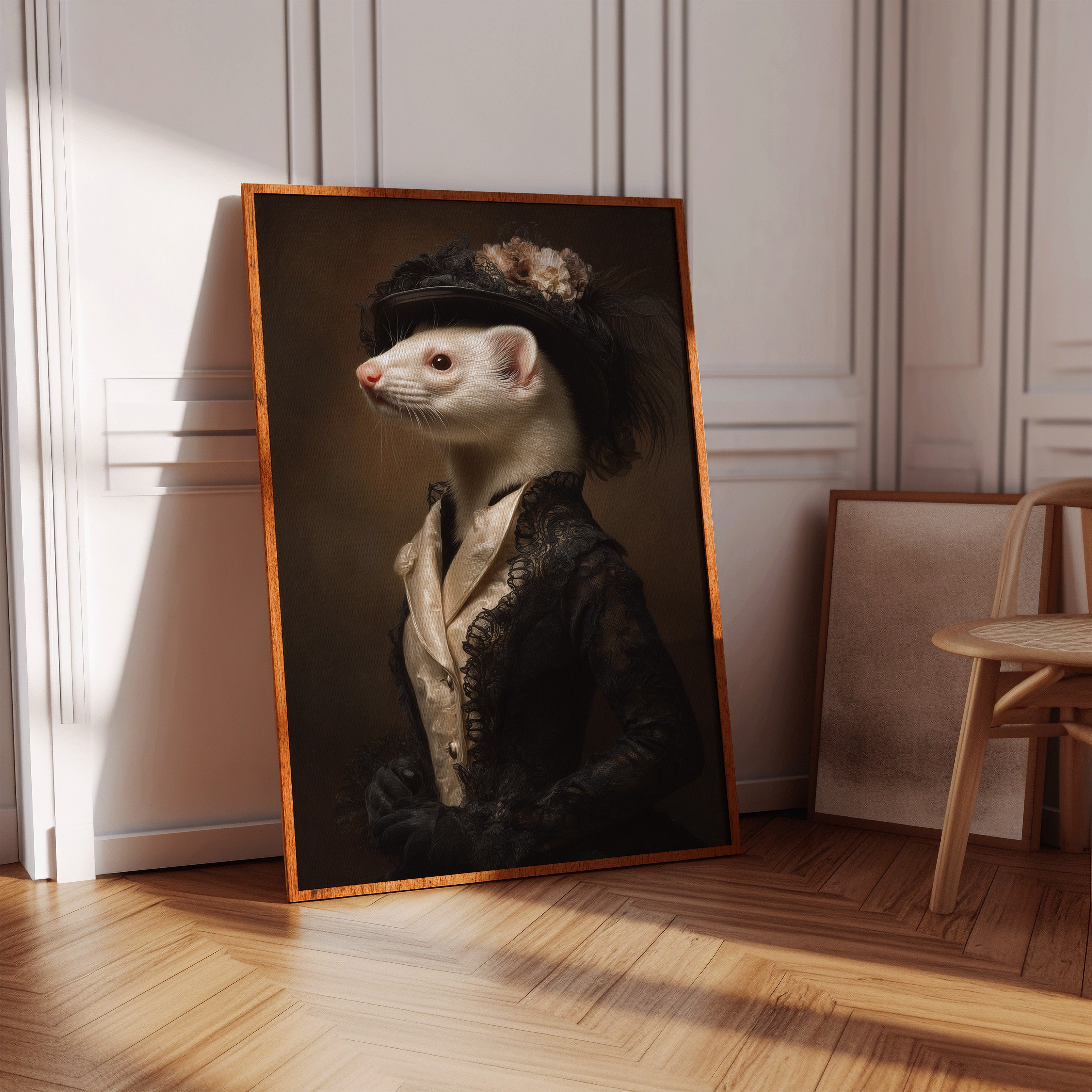 Dapper Ferret in Elegant Attire