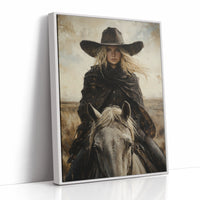 Rider in Black on White Horse