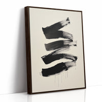 Black Strokes Dance Through Rain