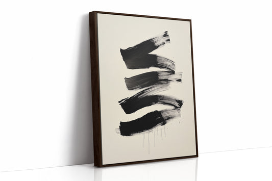 Black Strokes Dance Through Rain