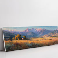 Golden Fields Beneath Mountain Peaks