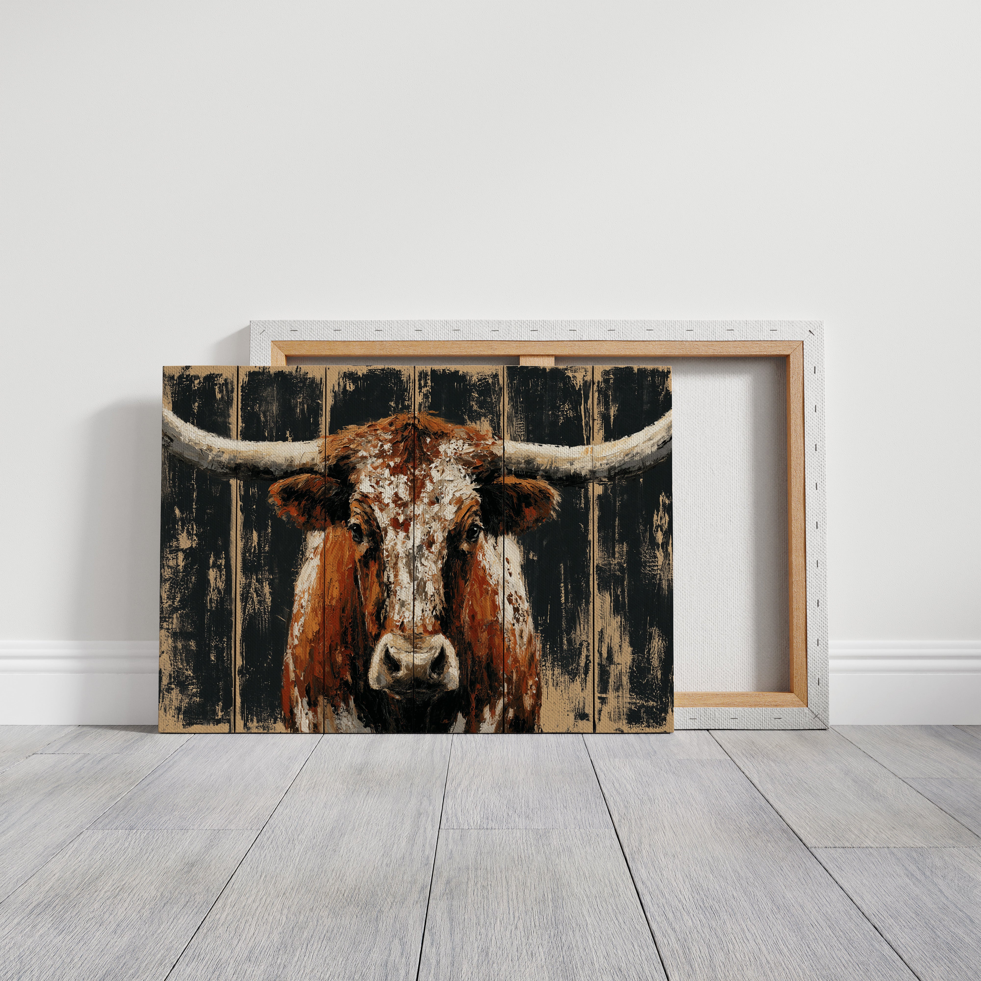 Longhorn Against Midnight Wood