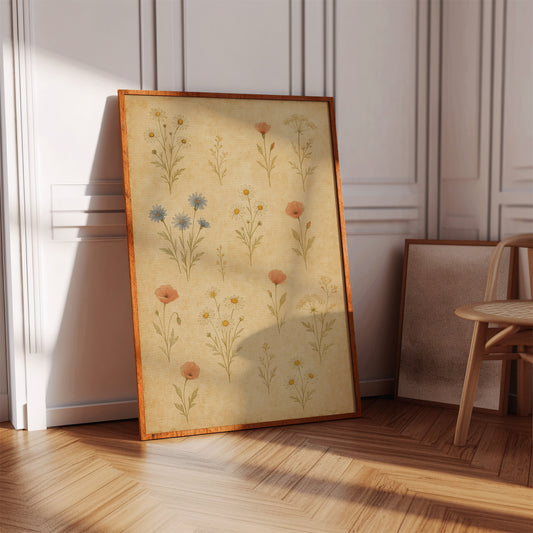 Vintage Wildflower Watercolor Print