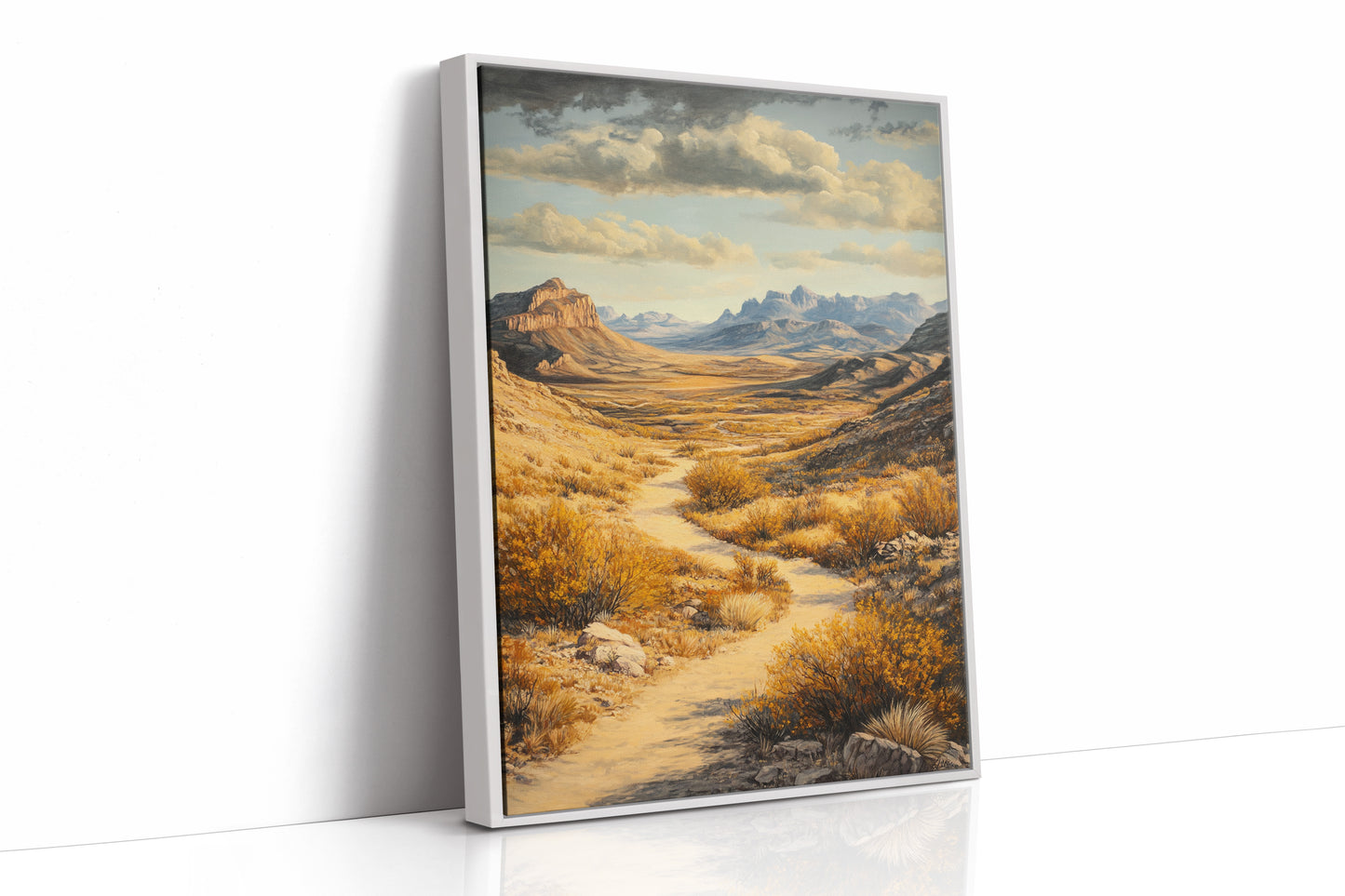 Winding Trail Through Golden Desert