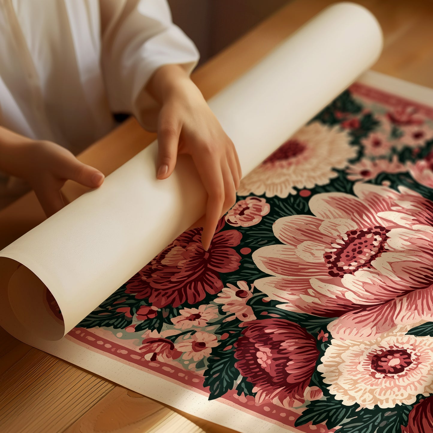 Rosette Medallion: An Ornamental Floral Tapestry