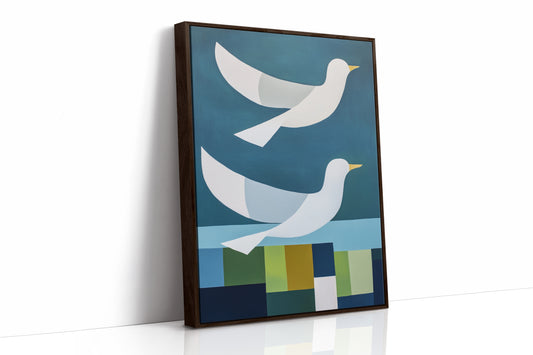 Peace Doves Above Geometric Fields