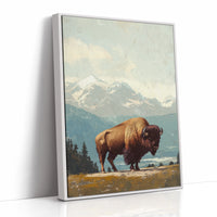 Bison Beneath the Mountain Sky