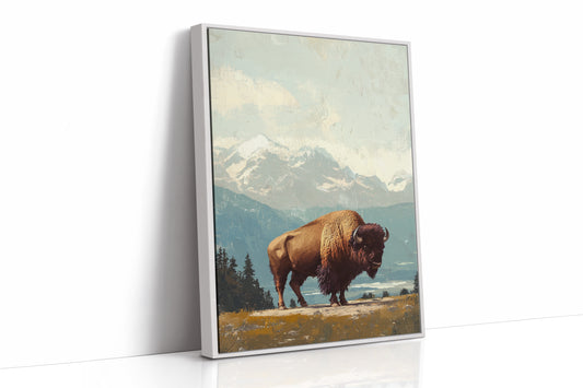 Bison Beneath the Mountain Sky
