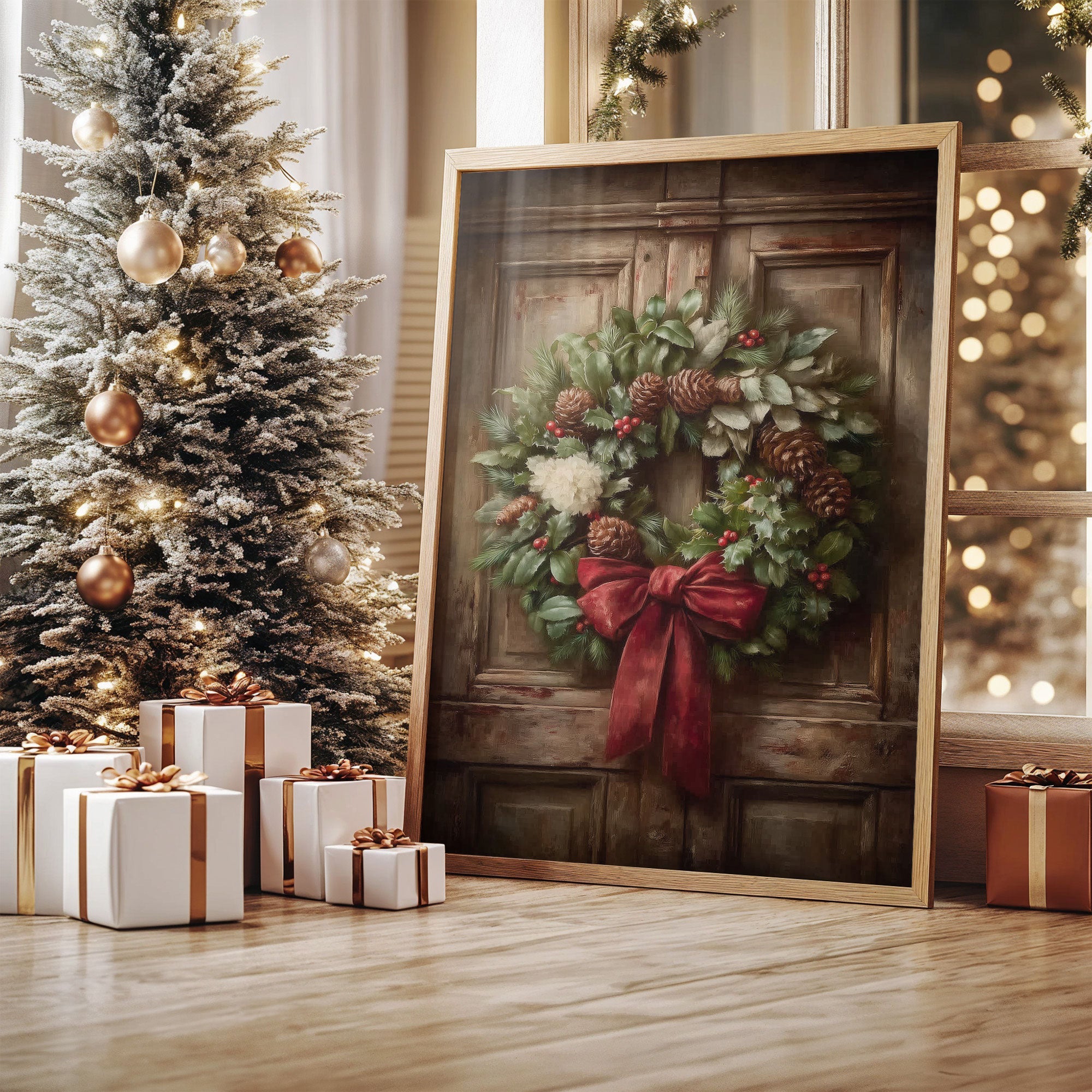 December Stories On Rustic Wood
