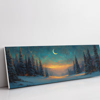 Moonlit Snow Path Through Winter Pines
